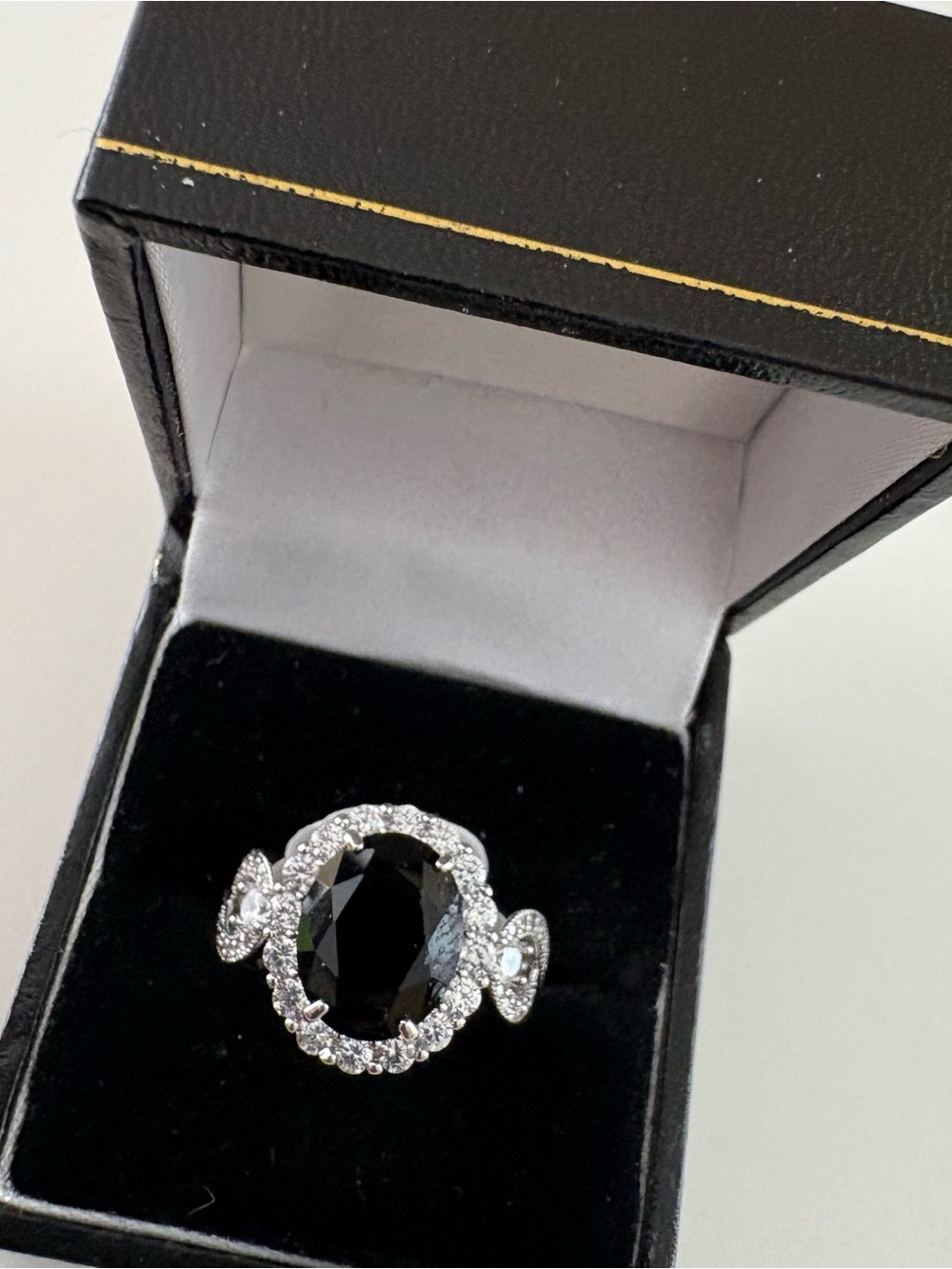 Bomb Party The 2424 Ring RG77681 Black Onyx CZ Rhodium Plating - Picture 2 of 7